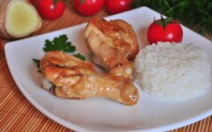 Курица в пиве с рисом и картофелем