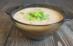 Картофельный суп с ветчиной и сыром