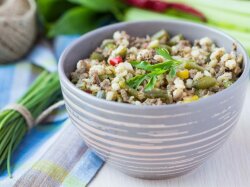 Перловка с говядиной и грибами в мультиварке