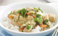 Фрикасе по-французски с рисом и базиликом