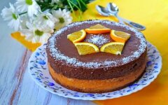 Бисквитный шоколадно-абрикосовый торт