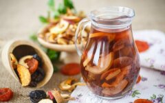 Компот из сухофруктов, шиповника и тыквы