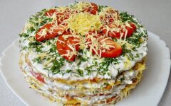 Овощной торт из кабачков с сыром