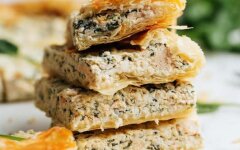Куриный пирог с болгарским перцем и шпинатом