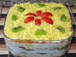 Салат из курицы с морковью по-корейски и киви