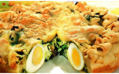 Пирог со щавелем и яйцами без духовки