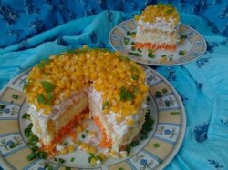 Салат «Кудрявый» с морковью и крабовыми палочками