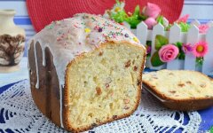 Творожный кулич с изюмом в хлебопечке