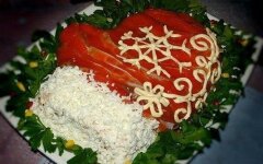 Морской салат «Варежка Деда Мороза»