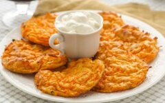 Тыквенные драники с картофелем и фаршем