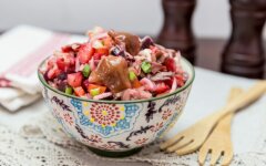 Винегрет с грибами и консервированной фасолью