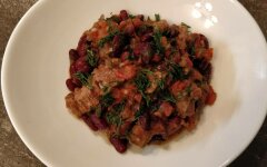 Лобио с помидорами и бараниной