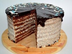 Шоколадный торт «Мой Спартак» со сметанным кремом