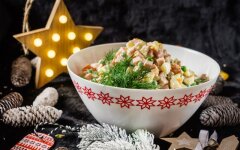 Мясной «Оливье» с болгарским перцем