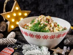 Мясной «Оливье» с болгарским перцем