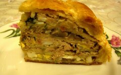 Курник с тушеной капустой в мультиварке