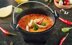 Суп из хека с апельсинами и овощами