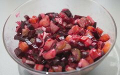 Винегрет с фасолью и солеными огурцами без капусты