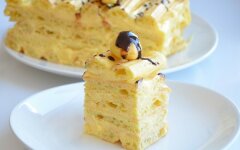 Торт из заварного теста с молочным кремом