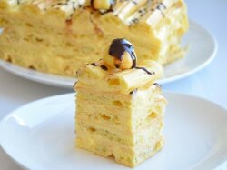 Торт из заварного теста с молочным кремом