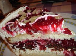 Торт «Вишня в снегу» с творожным кремом