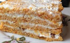 Морковный торт с творожным сыром и грецкими орехами