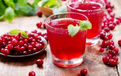 Освежающий морс из клюквы с сахаром