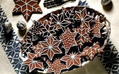 Новогоднее печенье «Шоколадные снежинки» с глазурью