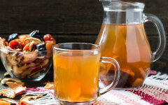 Компот из разных сухофруктов с сахаром