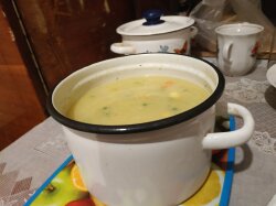 Диетический сырный суп с овощами