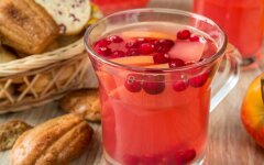 Яблочно-клюквенный компот с апельсиновой цедрой