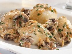 Тефтели из картофеля под грибным соусом