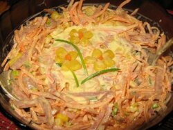 Салат «Аврора» с копченой колбасой