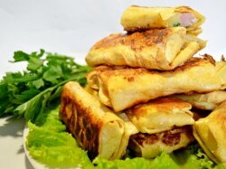 Ветчина с сыром в конвертиках из лаваша