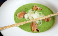 Суп пюре со шпинатом и семгой