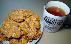 Диетическое банановое печенье из мюсли