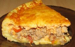 Оригинальный пирог с мясом и овощами