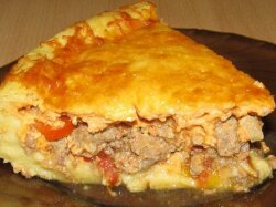 Оригинальный пирог с мясом и овощами