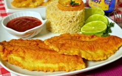 Филе тилапии с розмарином и кунжутом в кляре