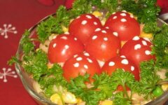 Салат «Мухомор» с корейской морковью