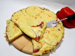 Пицца на майонезе и сметане за 10 минут