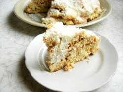 Сметанный торт «Снежная горка» с кокосовой стружкой