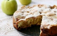 Яблочная шарлотка на молоке без яиц