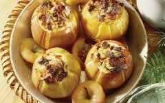Фаршированные яблоки с грецкими орехами и медом