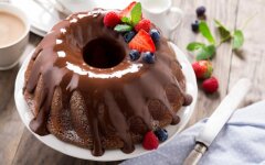 Мандариновый кекс в шоколадной глазури