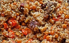 Плов из баранины с рисом и нутом