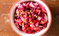 Винегрет с квашеной капустой и лимонным соком