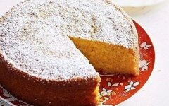 Простой апельсиновый пирог без начинки