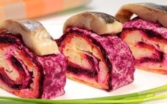 Сельдь под шубой в тонком лаваше