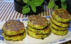 Кабачковые оладьи с овсяной мукой в духовке